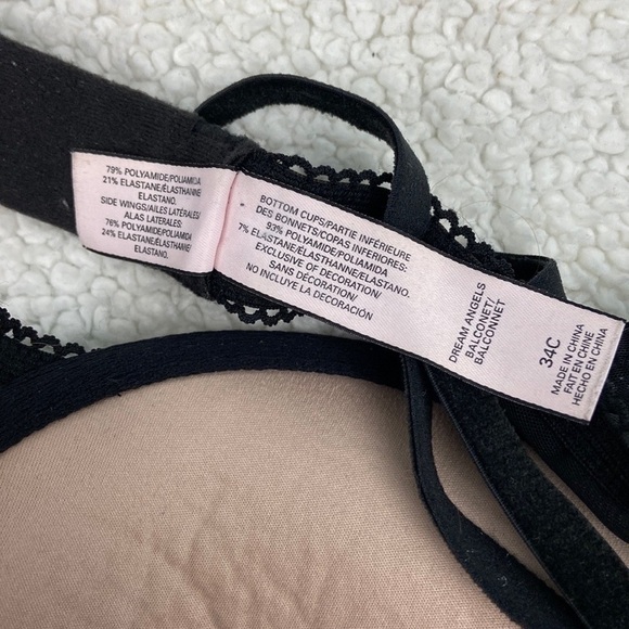 Victoria’s Secret Dream Angels Balconet Push-Up Bra Underwire Lift Lining Sz 34C - Picture 6 of 9